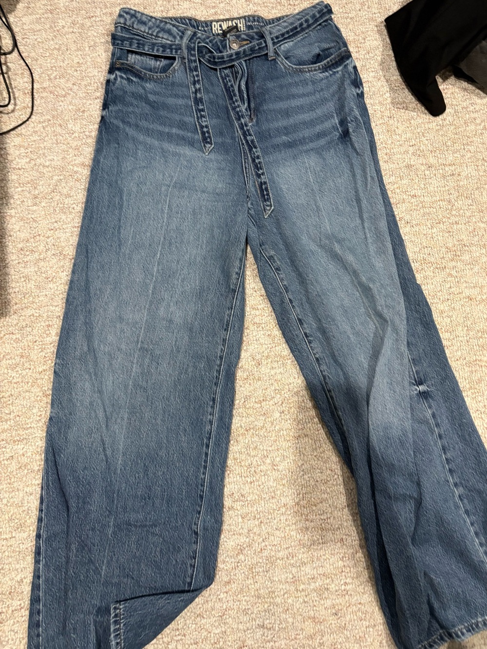Rewash Wide Leg Jeans in Medium Blue Wash